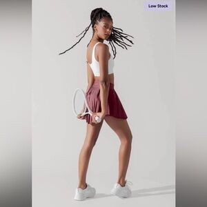 POPFLEX Ace ‘em Pleated Mini Skort in Desert Rose in size USWXL